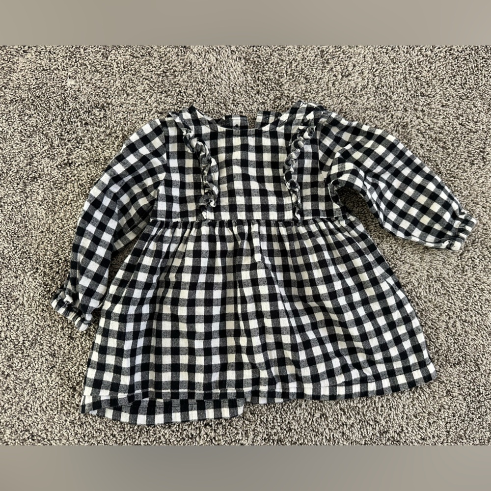 Black and White Checkered Flannel Dress